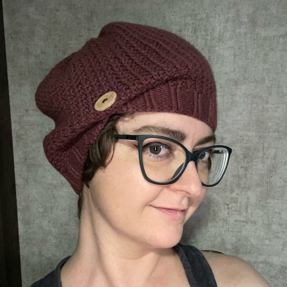 Hand Knit Slouchy Cotton Hat